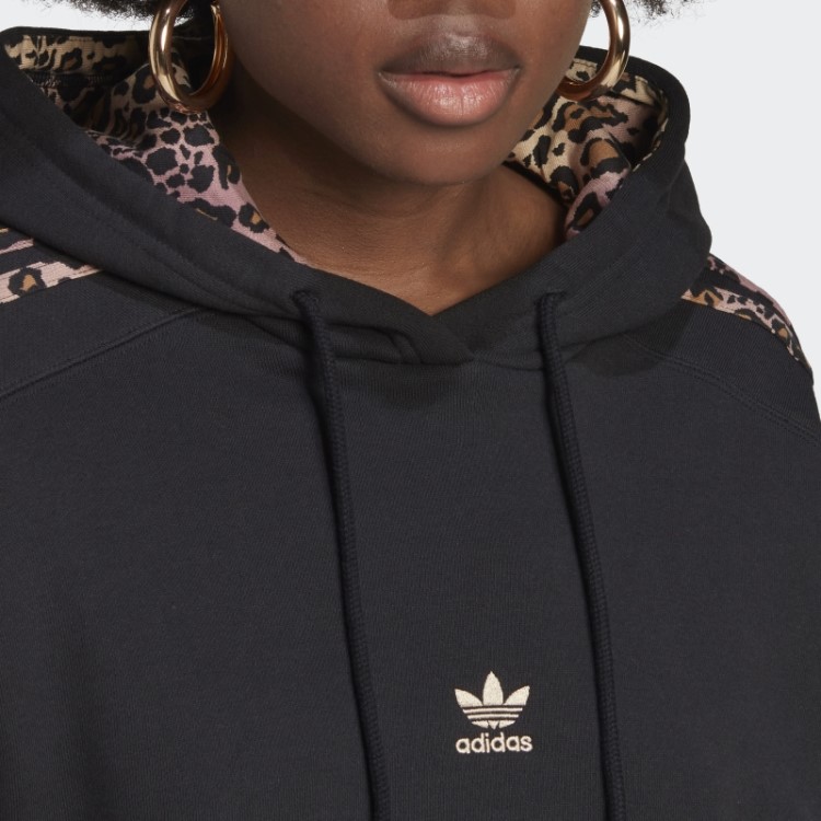Moletom Com Capuz Logo Preto Adidas