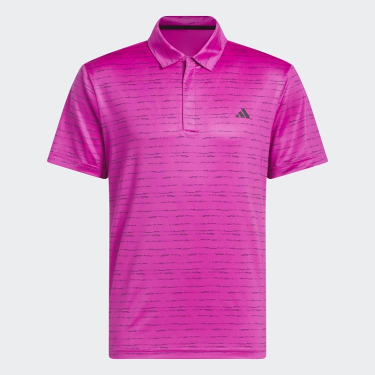 Camisa Pólo De Golfe Fúcsia Com Listras Adidas