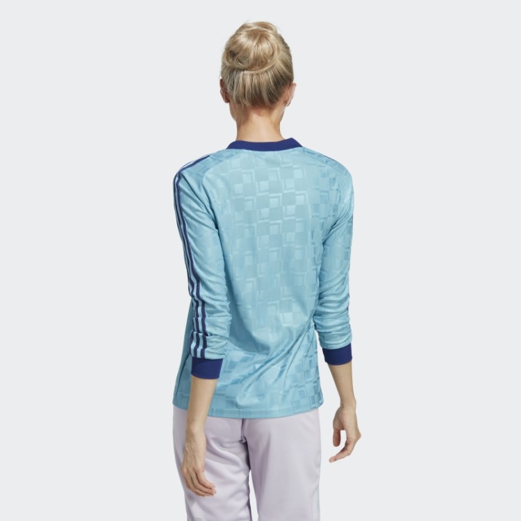 Camisa Azul Adidas Tiro Manga Longa