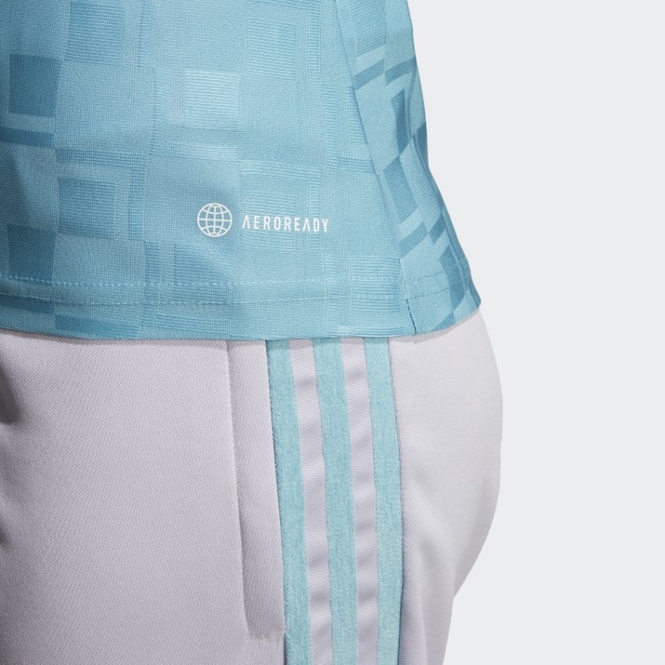 Camisa Azul Adidas Tiro Manga Longa