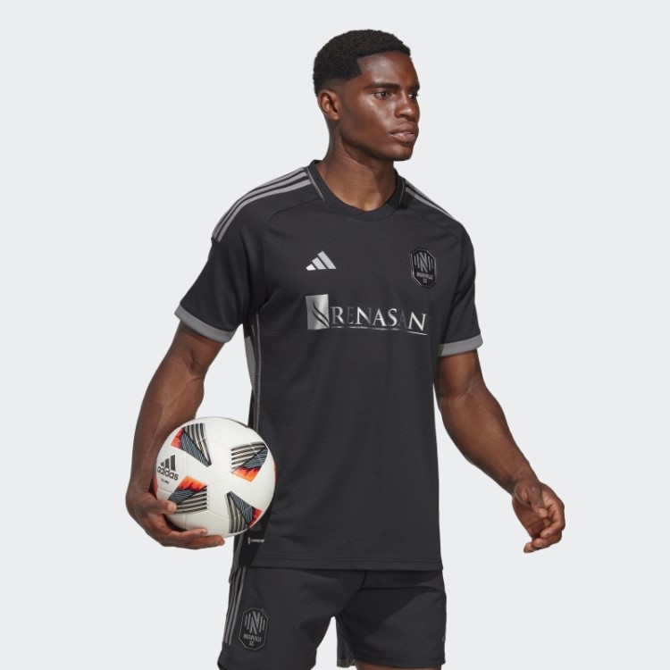 Nashville Sc 23/24 Away Camisa Autêntica Adidas Preto