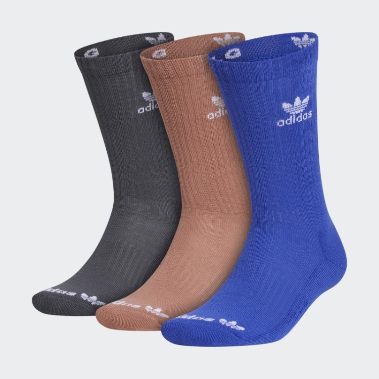 Meias Azuis Adidas Trefoil Crew 3 Pares