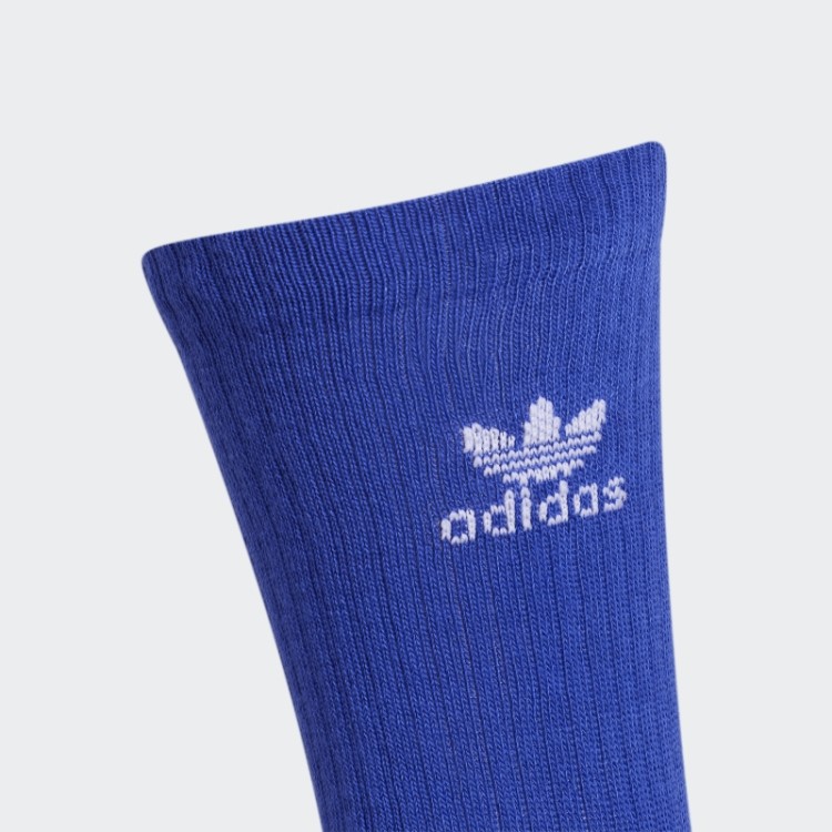 Meias Azuis Adidas Trefoil Crew 3 Pares
