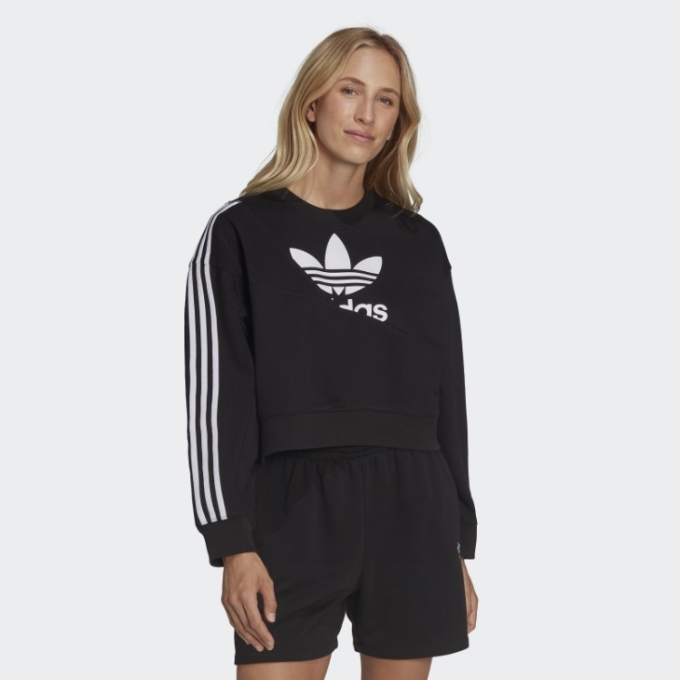 Moletom Preto Adicolor Dividido Em Trevo Adidas
