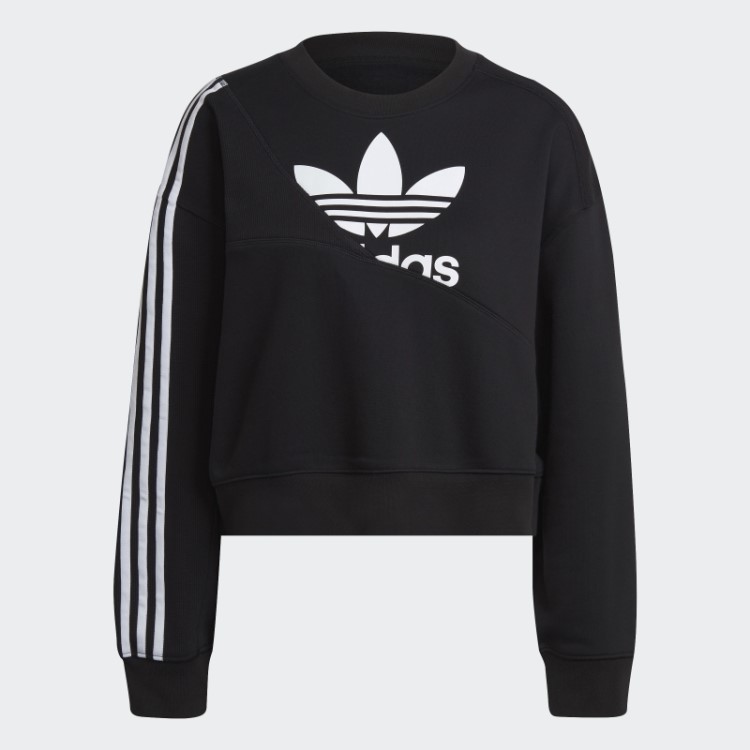Moletom Preto Adicolor Dividido Em Trevo Adidas