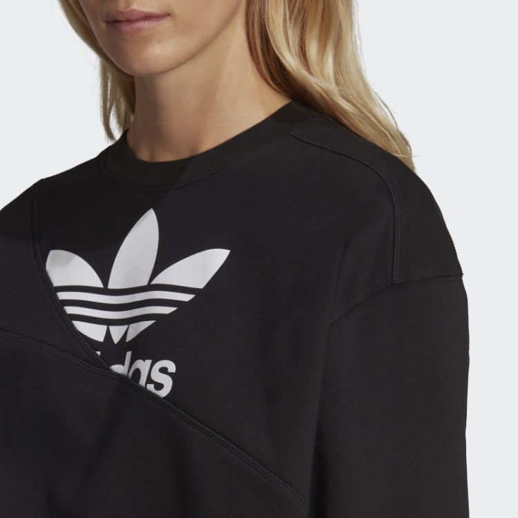 Moletom Preto Adicolor Dividido Em Trevo Adidas