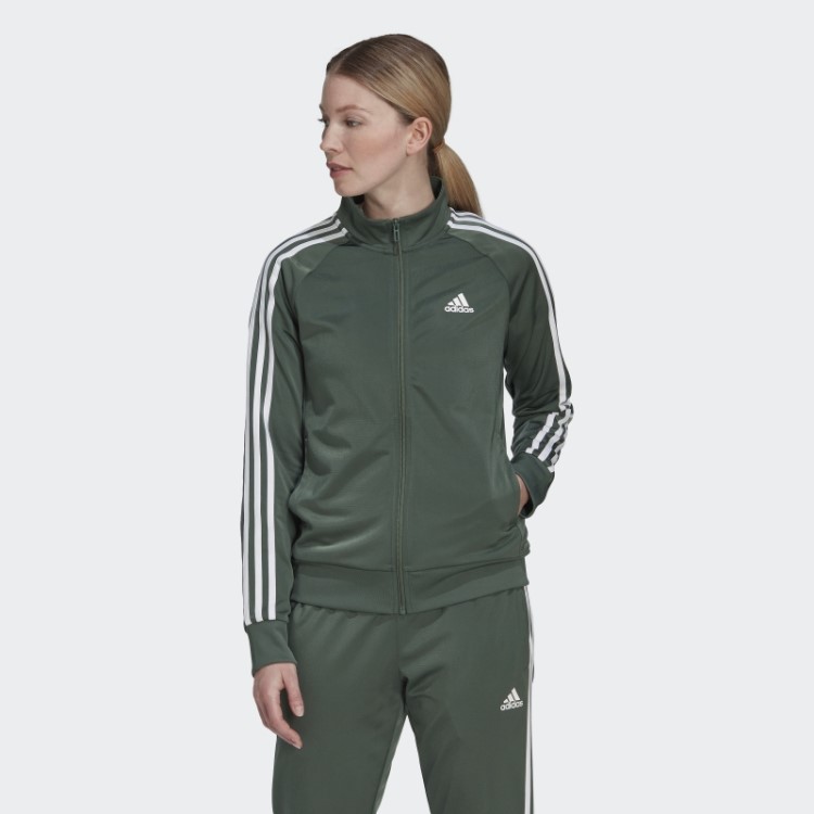 Jaqueta Primegreen Essentials Warm Up Slim Com As Três Listras Verde Óxido Adidas