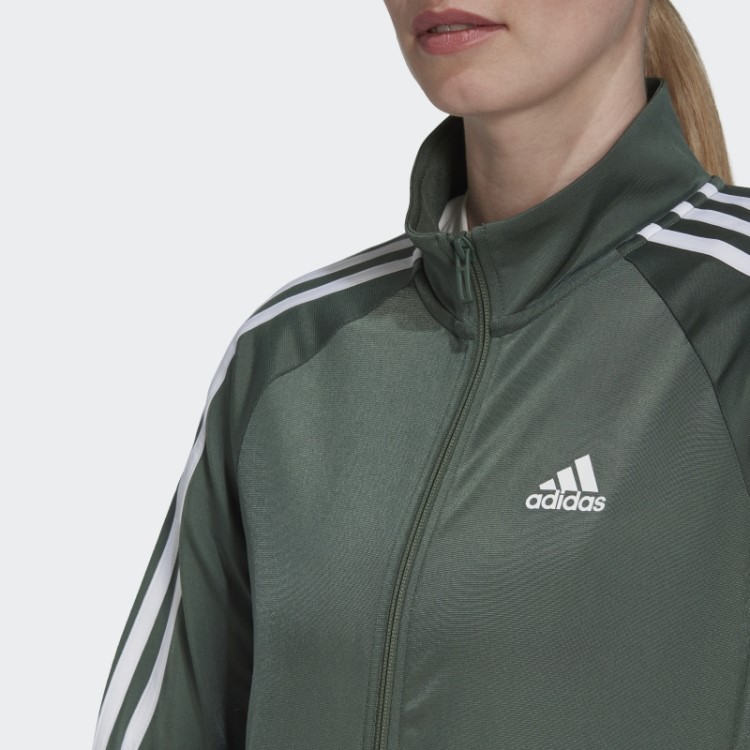 Jaqueta Primegreen Essentials Warm Up Slim Com As Três Listras Verde Óxido Adidas