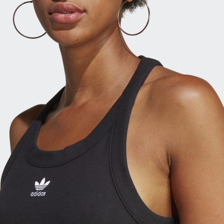 Vestido Longo Preto Adicolor Clássico Com Três Listras Adidas