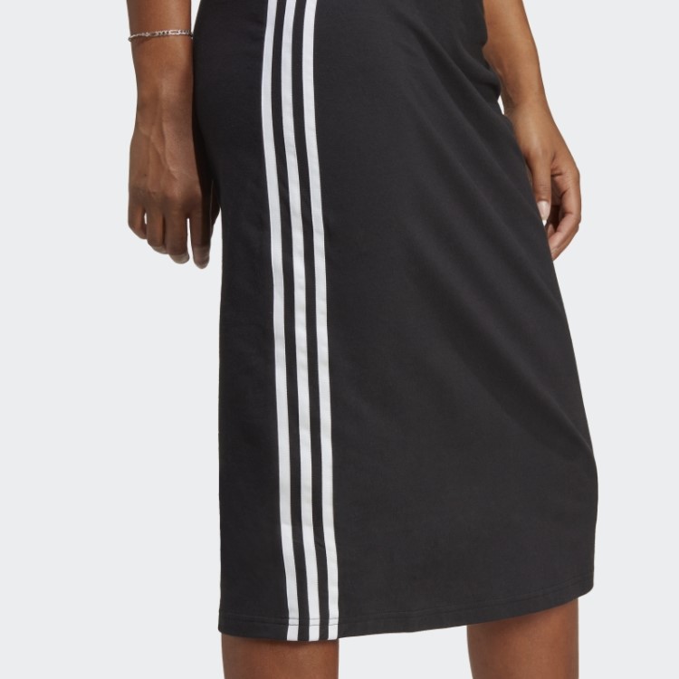Vestido Longo Preto Adicolor Clássico Com Três Listras Adidas