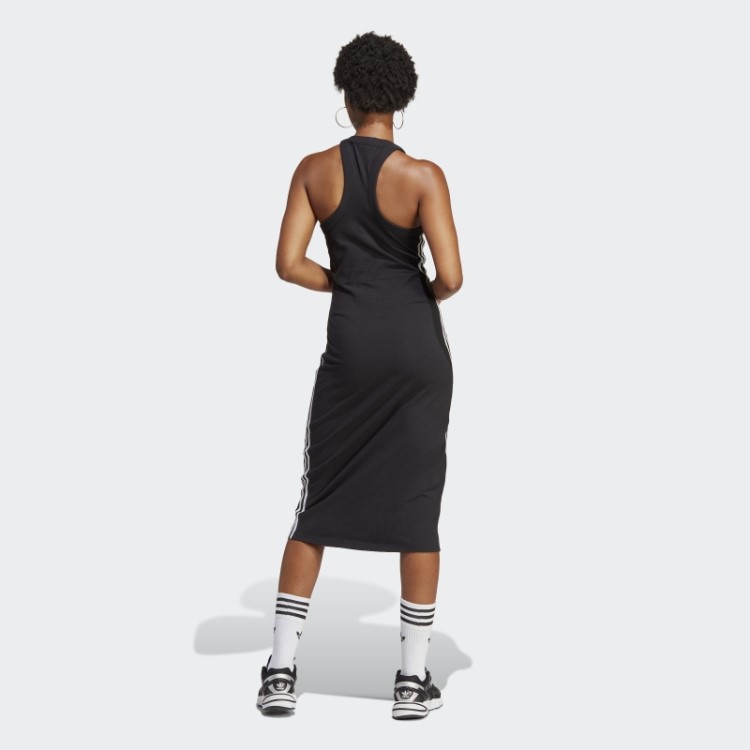 Adidas Vestido Longo Preto Adicolor Classics Com 3 Listras