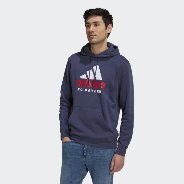 Moletom Adidas Fc Bayern Dna Azul Marinho Com Capuz