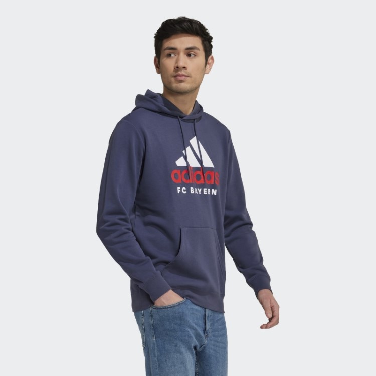 Moletom Adidas Fc Bayern Dna Azul Marinho Com Capuz