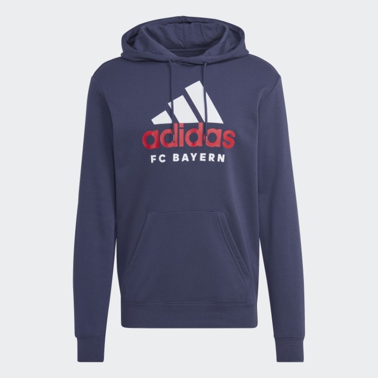 Moletom Adidas Fc Bayern Dna Azul Marinho Com Capuz