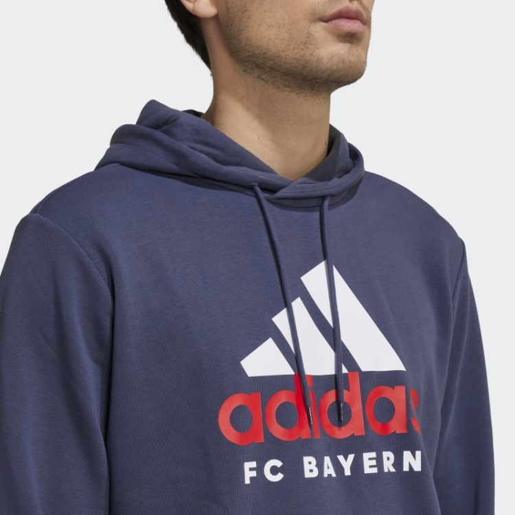 Moletom Adidas Fc Bayern Dna Azul Marinho Com Capuz