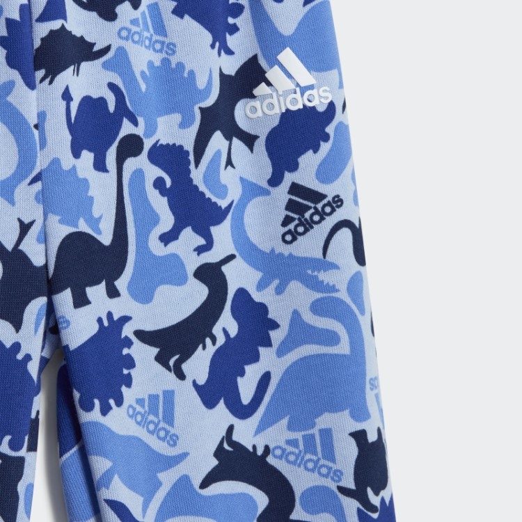 Conjunto Jogger Felpudo Francês Com Estampa Camuflada De Dino Azul Adidas
