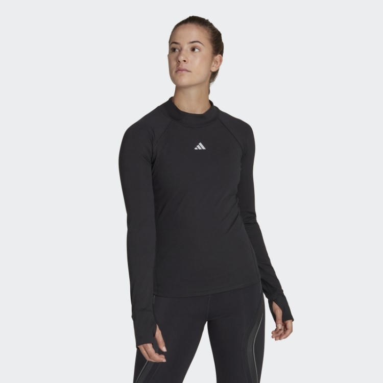 Top De Treino Manga Longa Adidas Techfit Aeroready Preto Quente