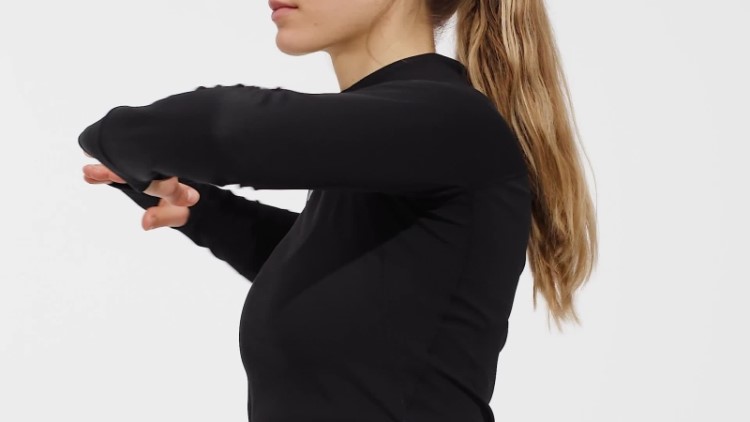 Top Preto Manga Longa Adidas Techfit Aeroready Quente
