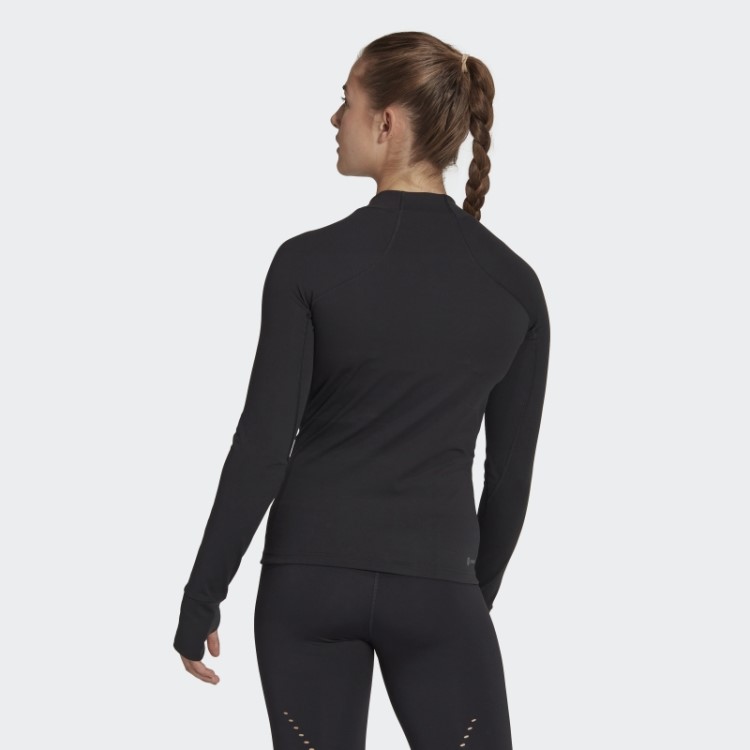 Top Preto Manga Longa Adidas Techfit Aeroready Quente