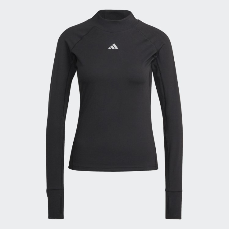 Top Preto Manga Longa Adidas Techfit Aeroready Quente