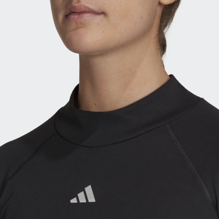 Top Preto Manga Longa Adidas Techfit Aeroready Quente