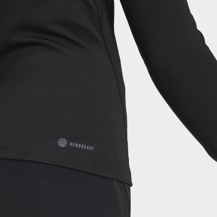 Top Preto Manga Longa Adidas Techfit Aeroready Quente