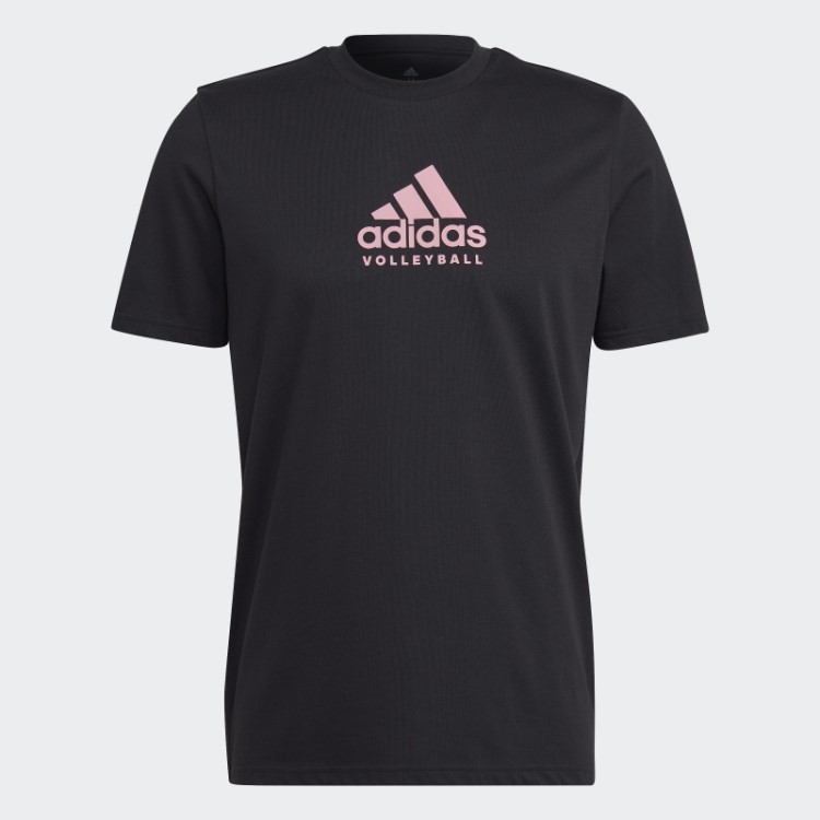 Camiseta Preta Com Logo Gráfico De Vôlei Adidas