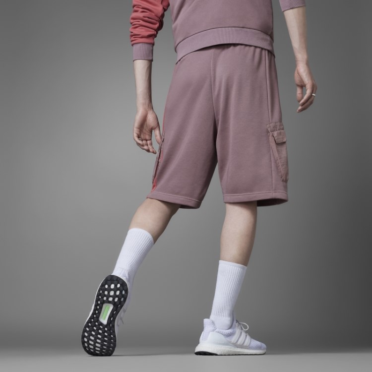 Shorts French Terry Colorblock Roxo Adidas