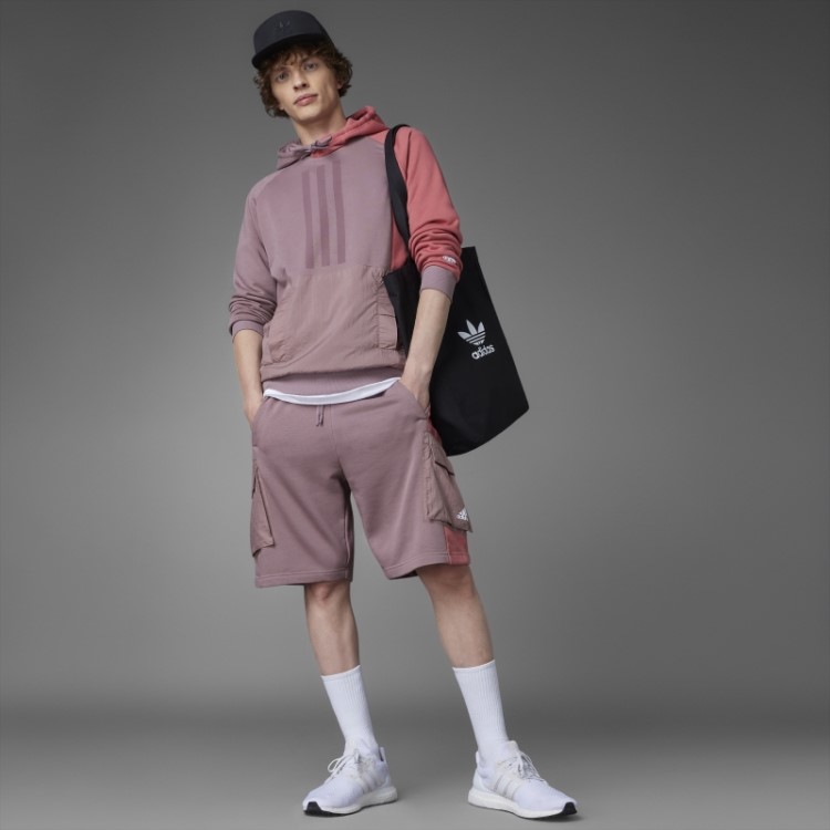 Shorts French Terry Colorblock Roxo Adidas