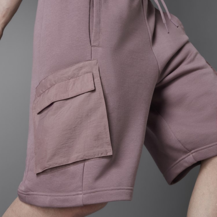 Shorts French Terry Colorblock Roxo Adidas