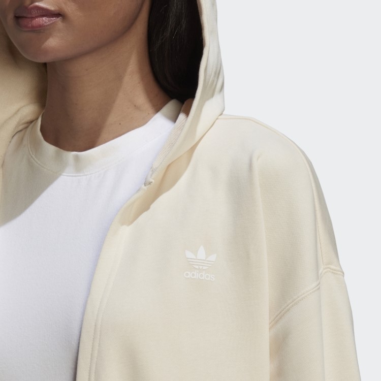 Cardigã Branco Com Capuz Adidas