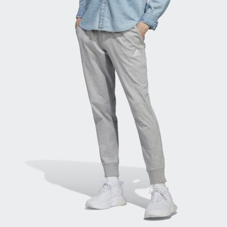 Calça De Punho Cônico De Jérsei único Essencial Adidas Cinza Médio