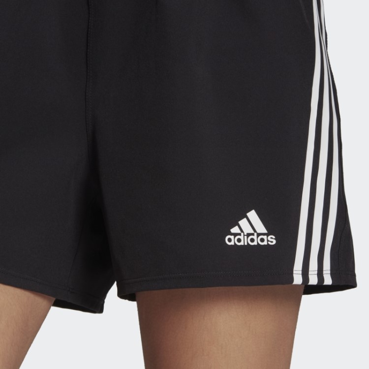 Calção Preto Com As 3 Riscas Trainicons Tecido Adidas