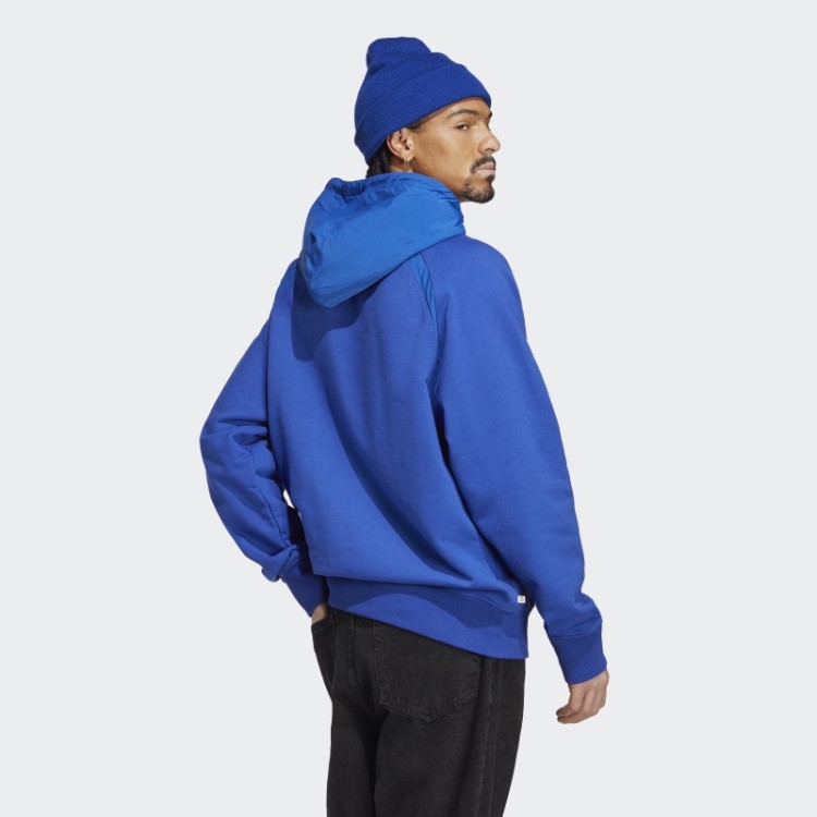 Jaqueta Adidas Azul Premium Essentials Com Capuz Em Nylon Enrugado