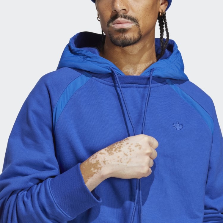 Jaqueta Adidas Azul Premium Essentials Com Capuz Em Nylon Enrugado