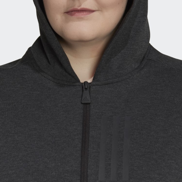 Moletom Adidas Mission Victory Slim Fit Com Capuz E Zíper Completo (tamanho Grande) Preto Melange