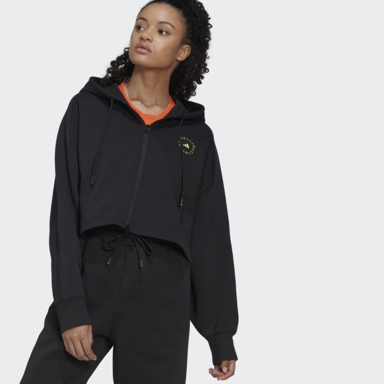 Adidas By Stella Mccartney Cropped Hoodie Preto Fashion