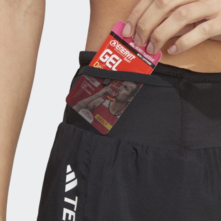 Bermuda De Corrida Preta Adidas Terrex Agravic