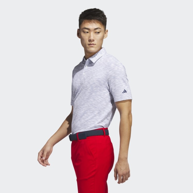 Camisa Polo De Golfe Space Dye Branca Adidas