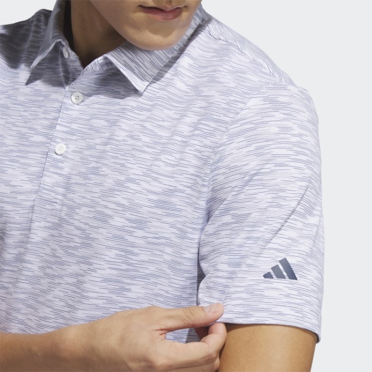 Camisa Polo De Golfe Space Dye Branca Adidas