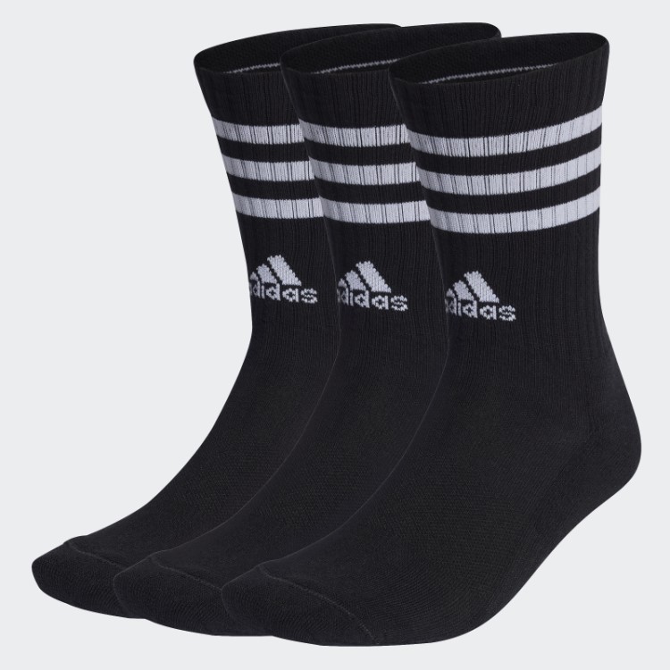 Adidas 3 Listras Almofadadas Meias Brancas 3 Pares