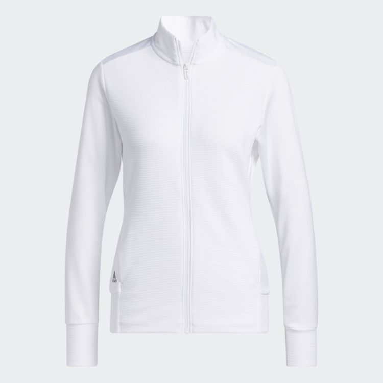 Jaqueta Texturizada Com Zíper Completo Adidas Branca