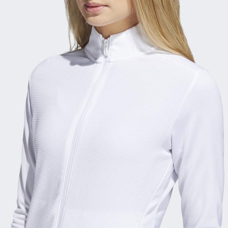 Jaqueta Texturizada Com Zíper Completo Adidas Branca