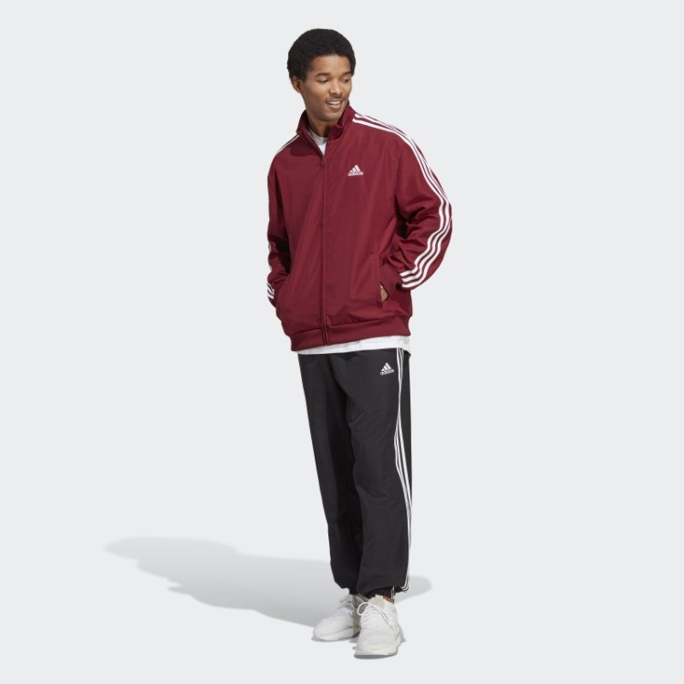 Fato De Treino Tecido Com As 3 Riscas Vermelho Adidas