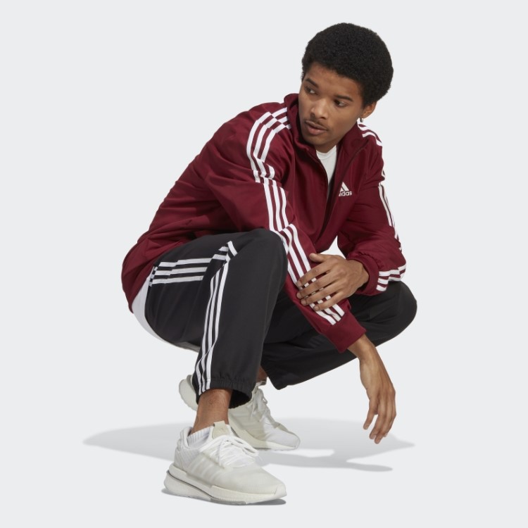 Fato De Treino Tecido Com As 3 Riscas Vermelho Adidas