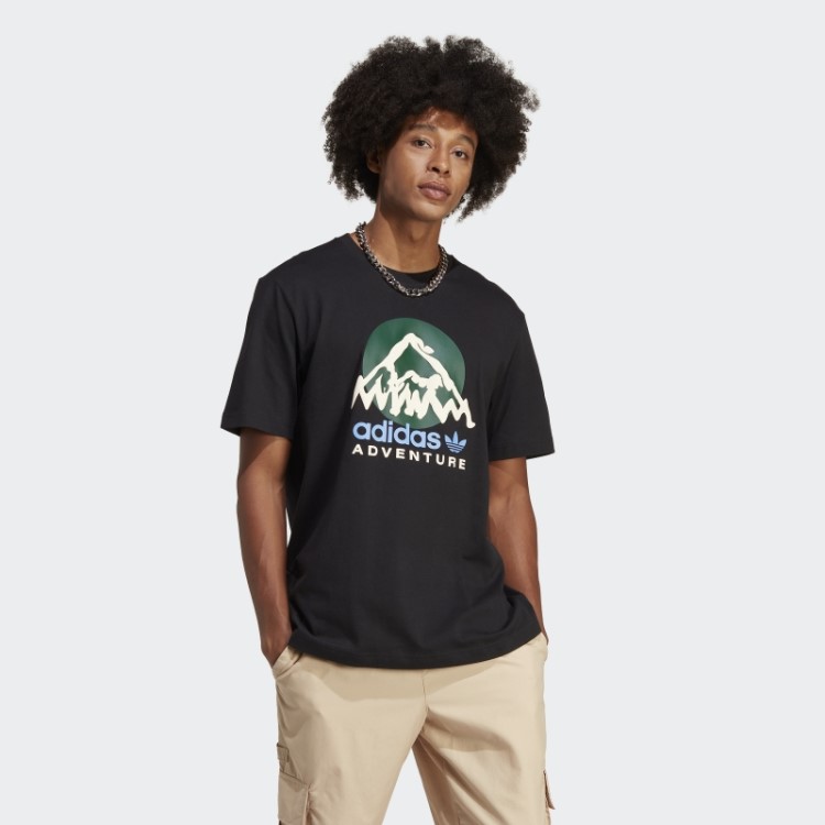 Camiseta Adidas Adventure Mountain Front Hot Black