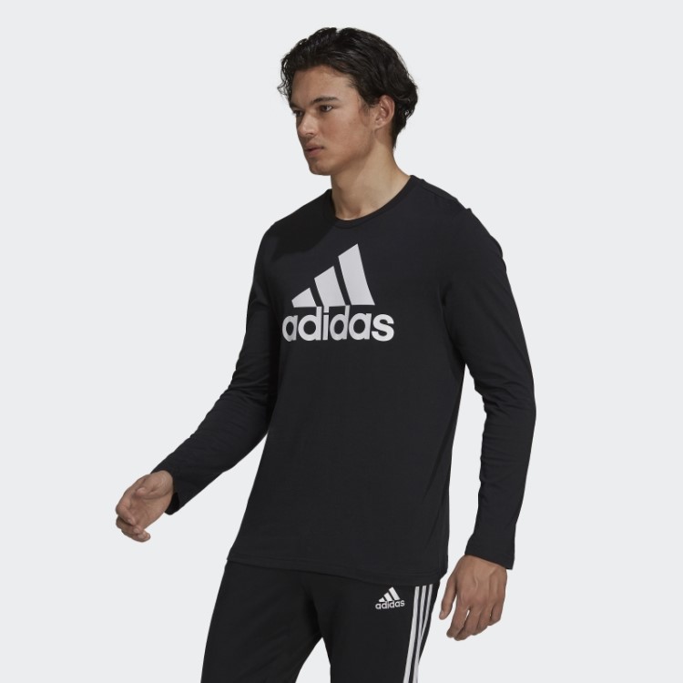 Camiseta De Manga Longa Preta Essencial Adidas
