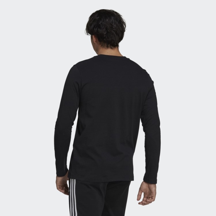 Camiseta De Manga Longa Preta Essencial Adidas