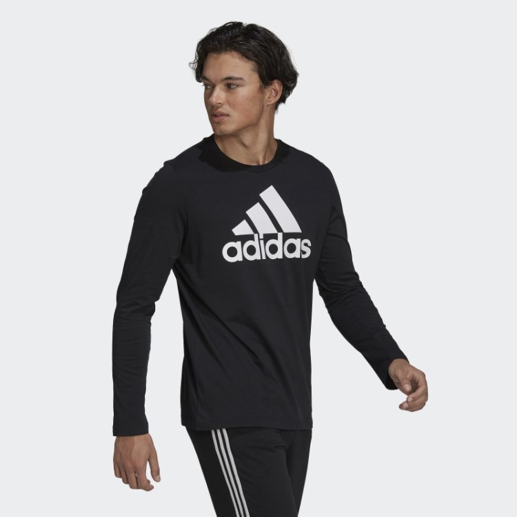 Camiseta De Manga Longa Preta Essencial Adidas