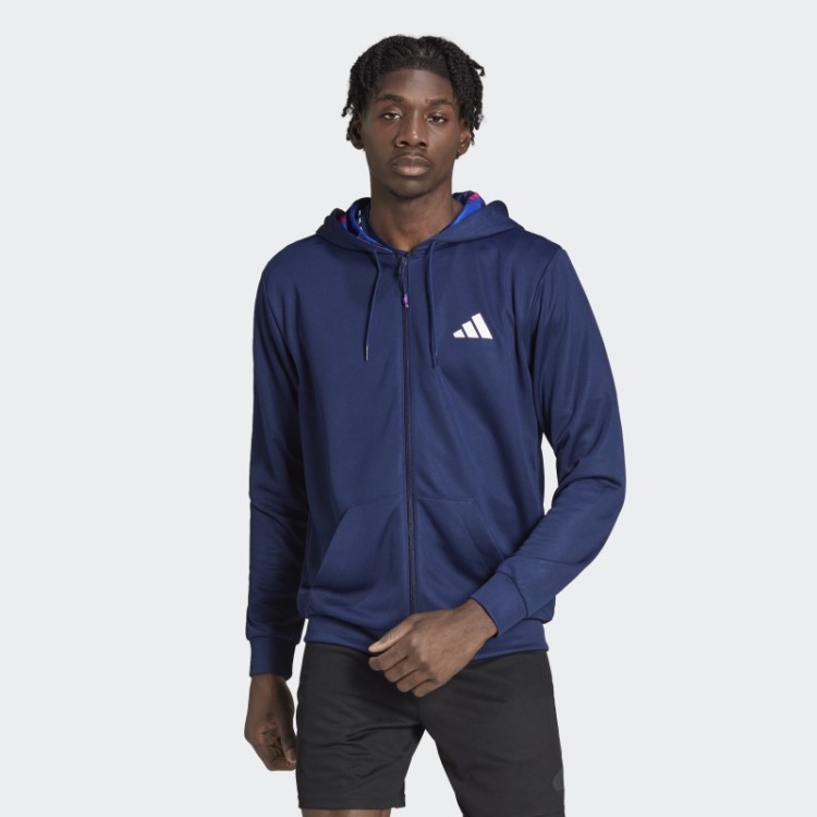 Adidas Train Essentials Jaqueta De Treinamento Sazonal Com Zíper Completo Azul Escuro